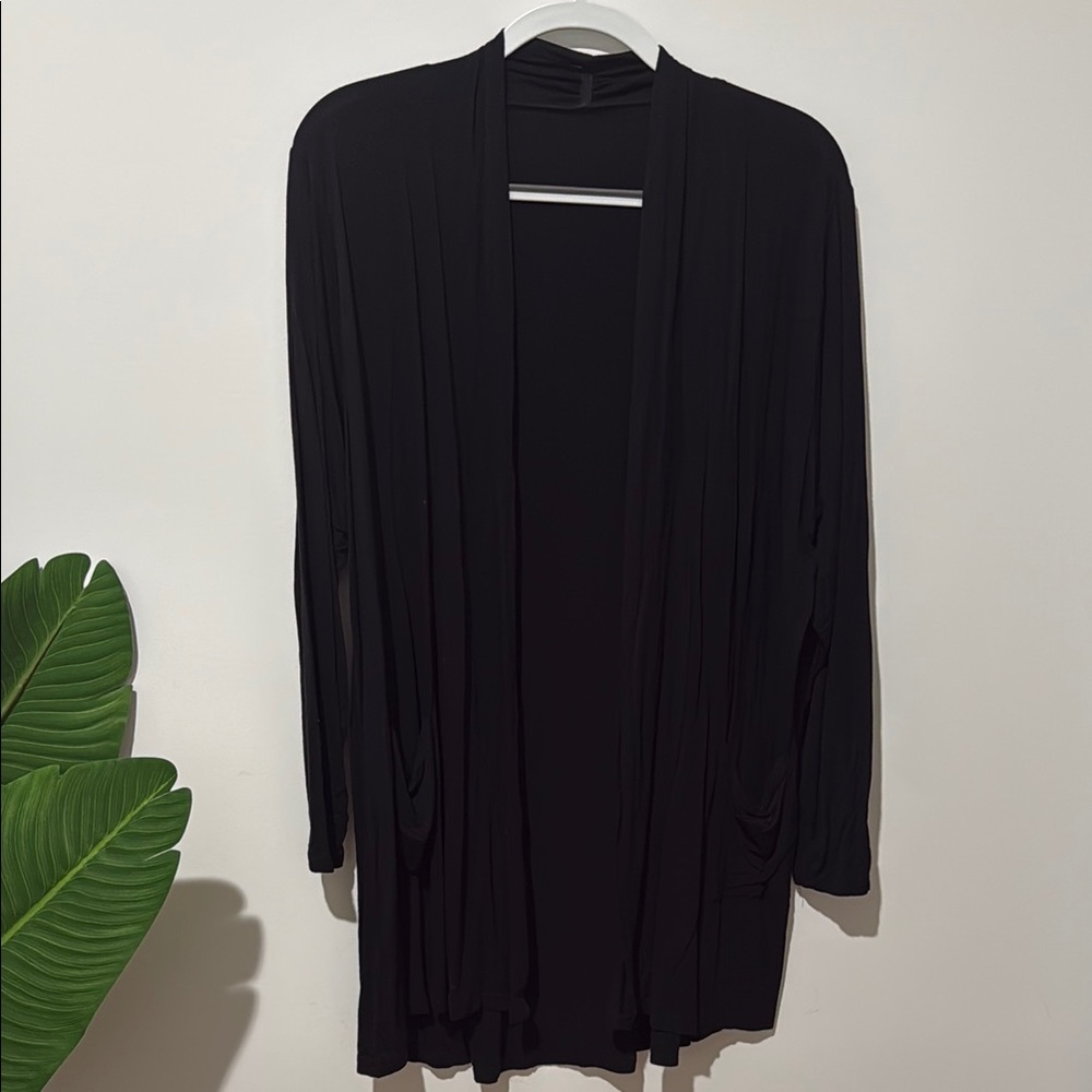 Black Open Front Cardigan